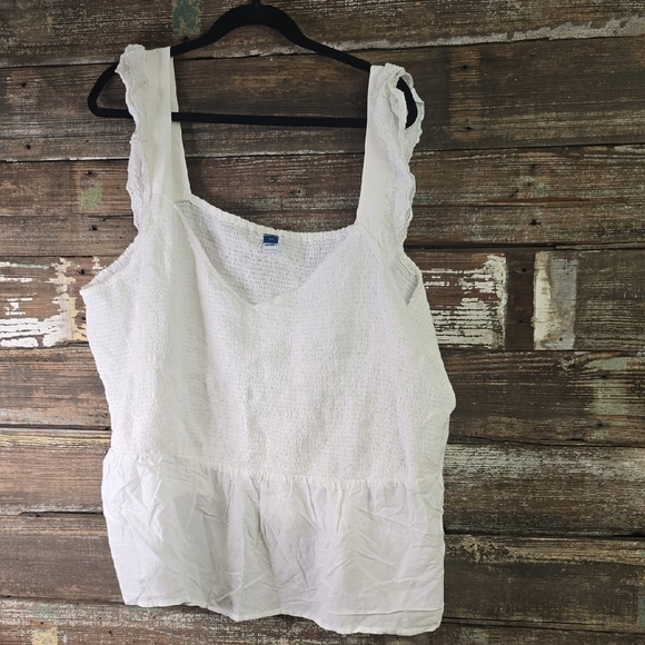 Old Navy White Ruffled Sleeveless Tank Top, Plus Size 4X, NWOT - Picture 1 of 4